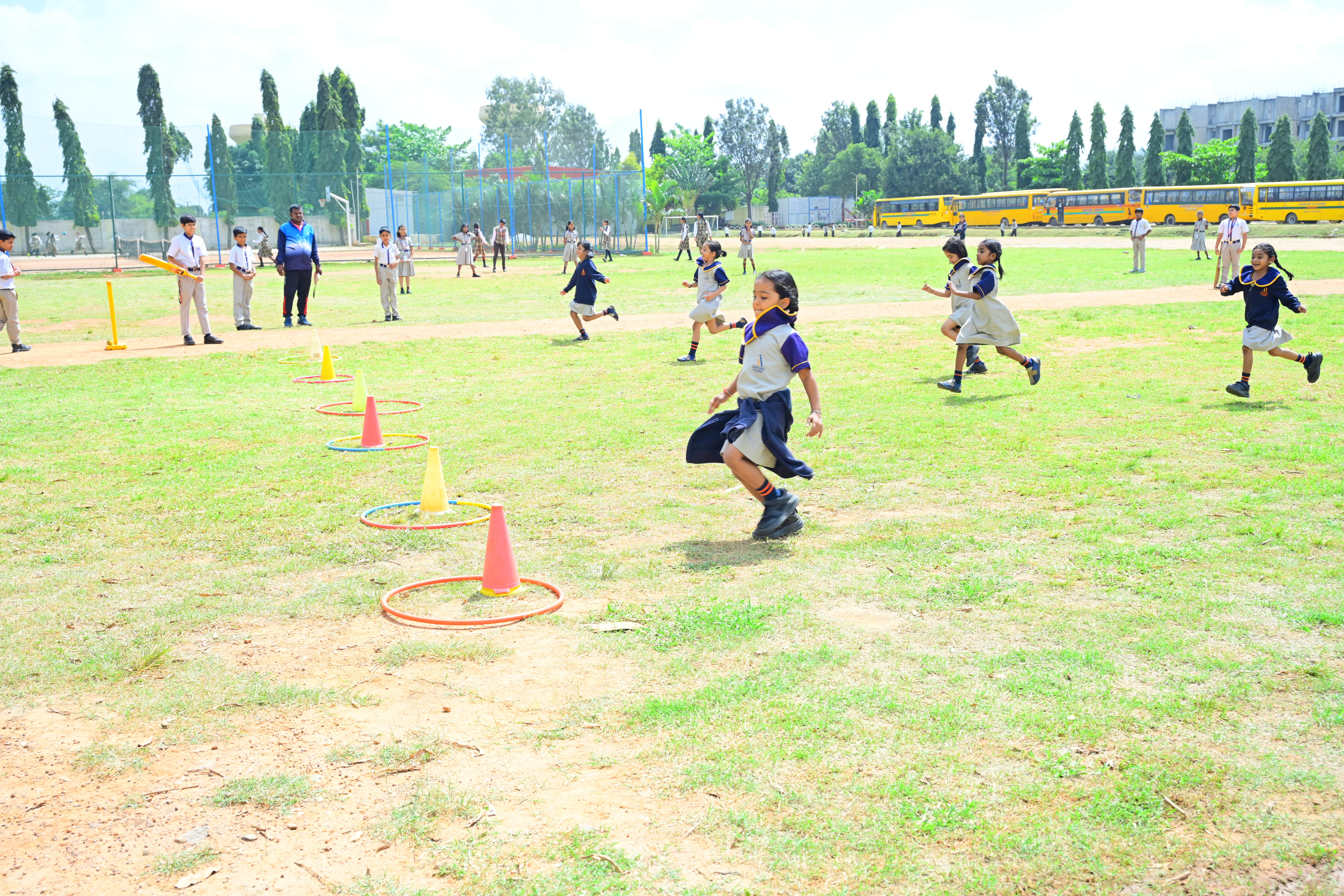 Sports activities and physical education at Achiever's Academy Electronic City promoting fitness and teamwork