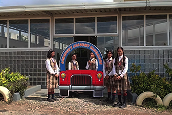 Podcast recording and digital media activities at Achiever's Academy Electronic City developing communication skills